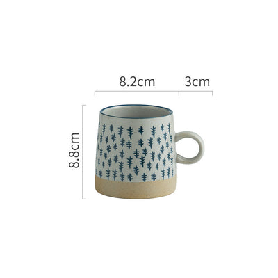 Japanese Garden Embossed Retro Ceramic Coffee Cup