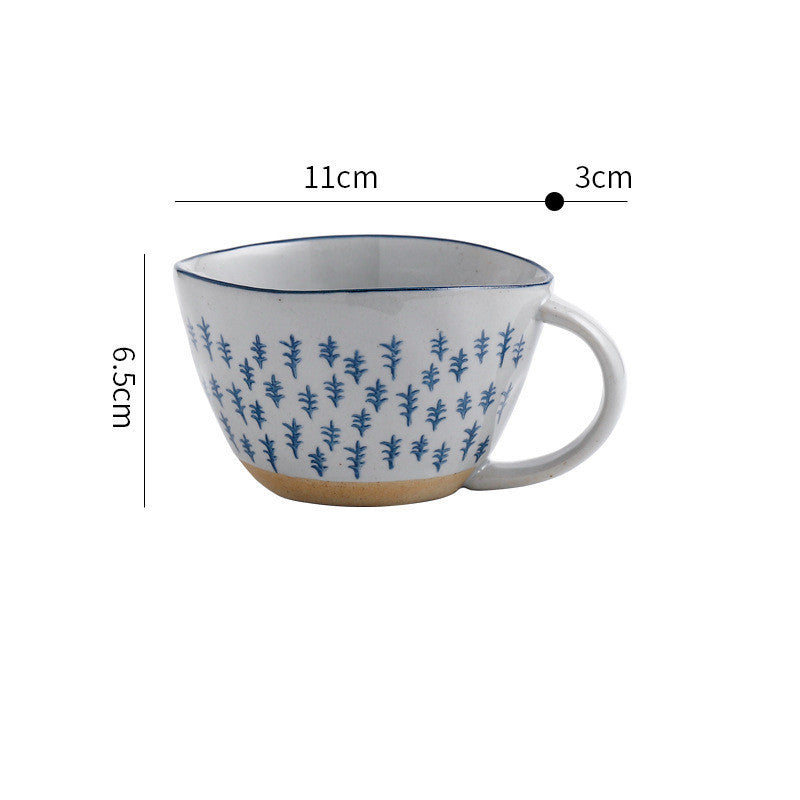 Japanese Garden Embossed Retro Ceramic Coffee Cup