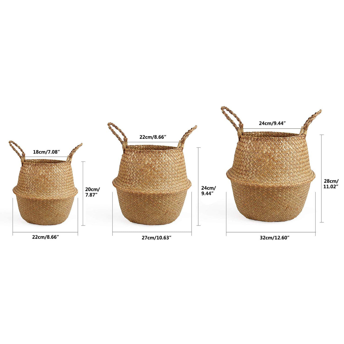 Woven Seagrass Multi-Functional Belly Basket