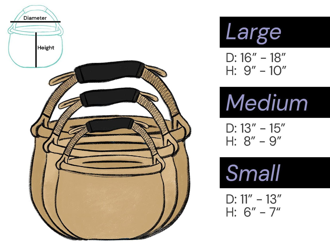 Handmade Bolga Zaare Market Small Basket