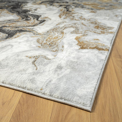 LUXE WEAVERS Marble Swirl Abstract Area Rug, Smoke 2x7