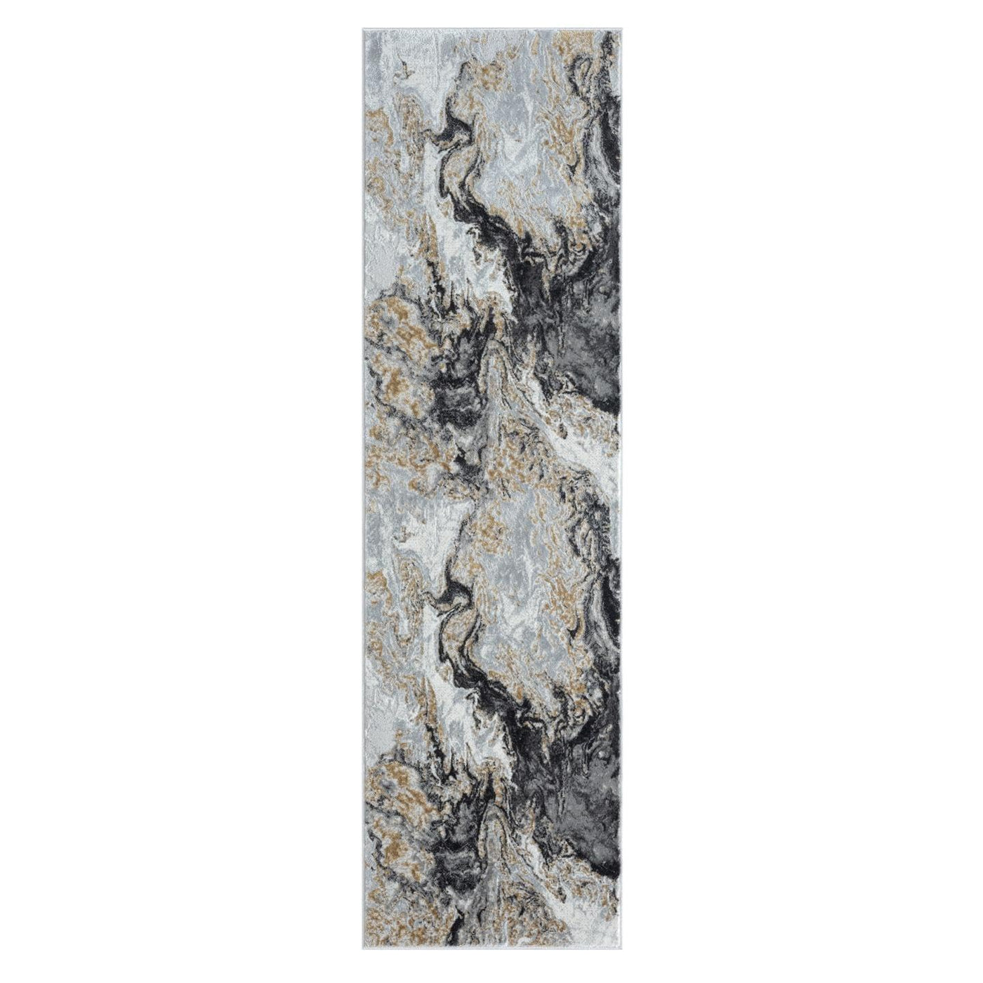 LUXE WEAVERS Marble Swirl Abstract Area Rug, Smoke 2x7