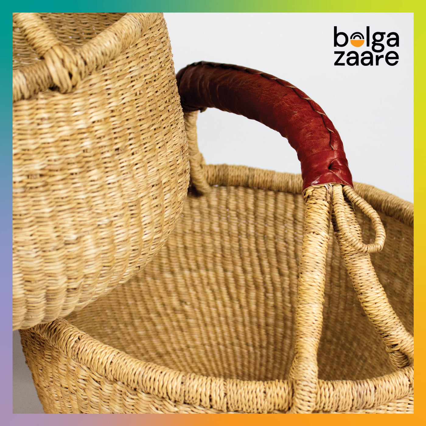 Handmade Bolga Zaare Market Small Basket