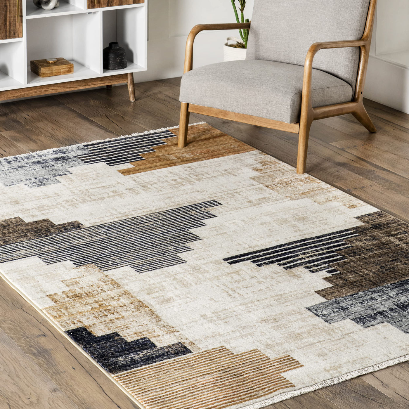 Tapis transitionnel à franges Nuloom Vanita