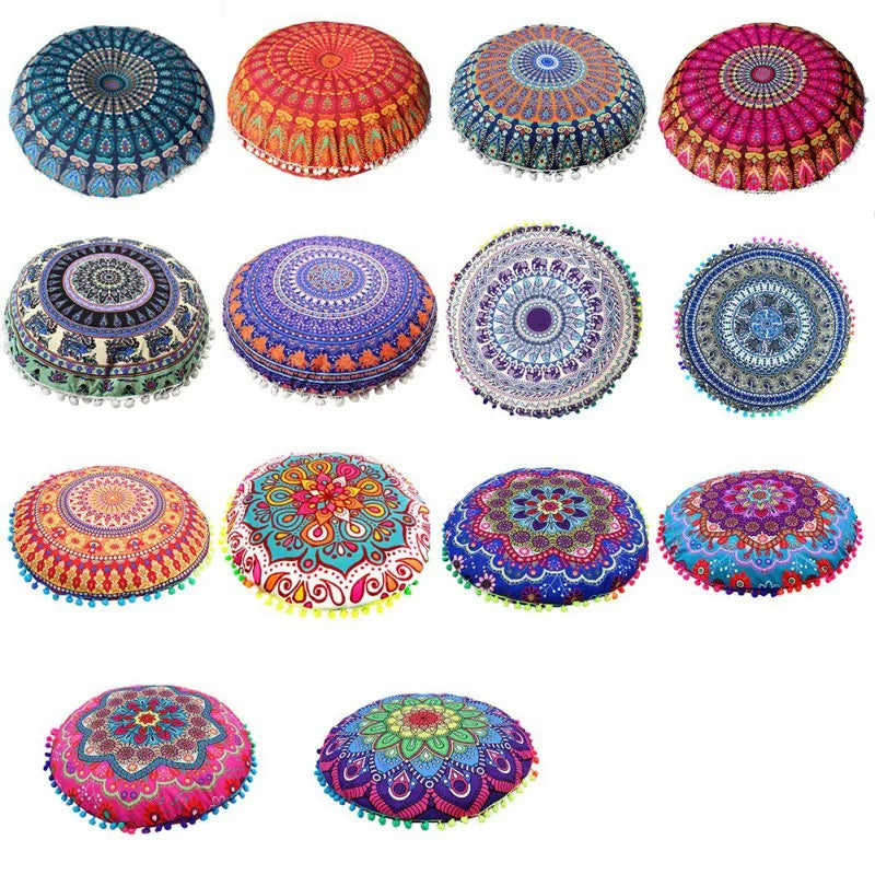 Mandala Round Floor Pillow Hippie Cushion