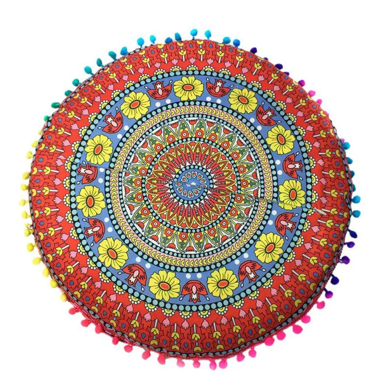 Mandala Round Floor Pillow Hippie Cushio...