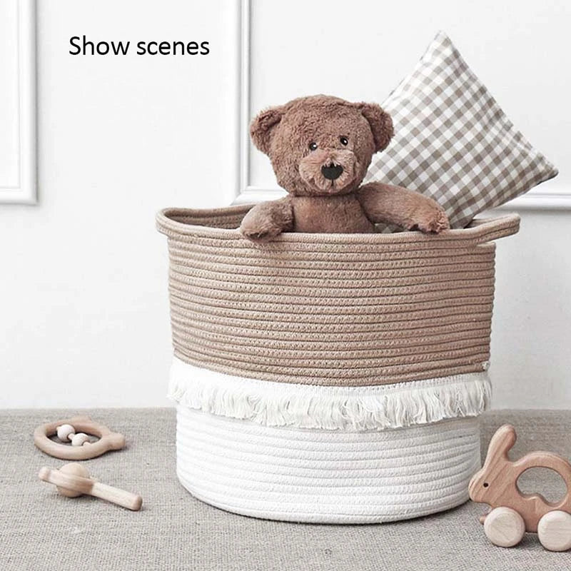 Cotton Woven Household Storage Basket Box