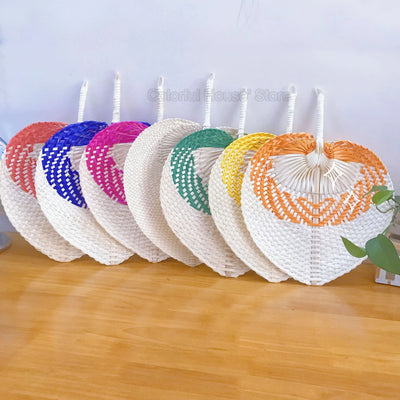 Handmade Straw Bamboo Woven Fans- Perfect for Summer