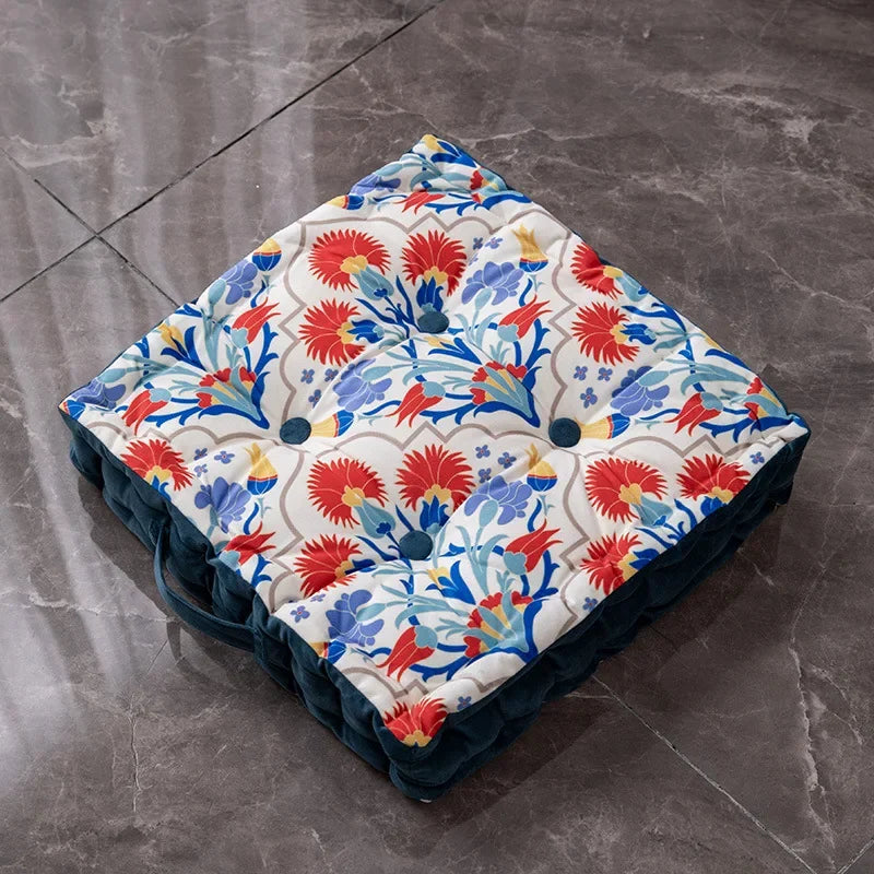 Mandala Velvet Square Floor Seat Cushion