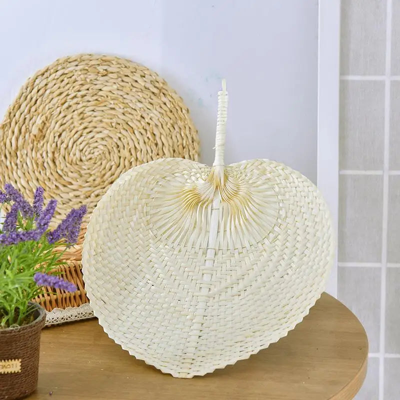 DIY Heart-Shaped Bamboo Woven Hand Fan