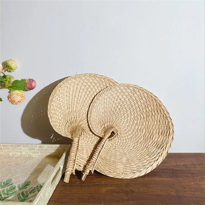 Natural Palm Leaf Rattan Hand Fan