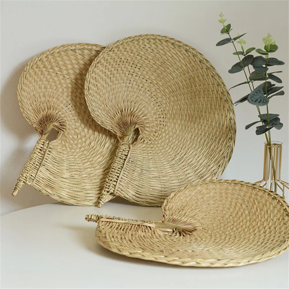 Natural Palm Leaf Rattan Hand Fan