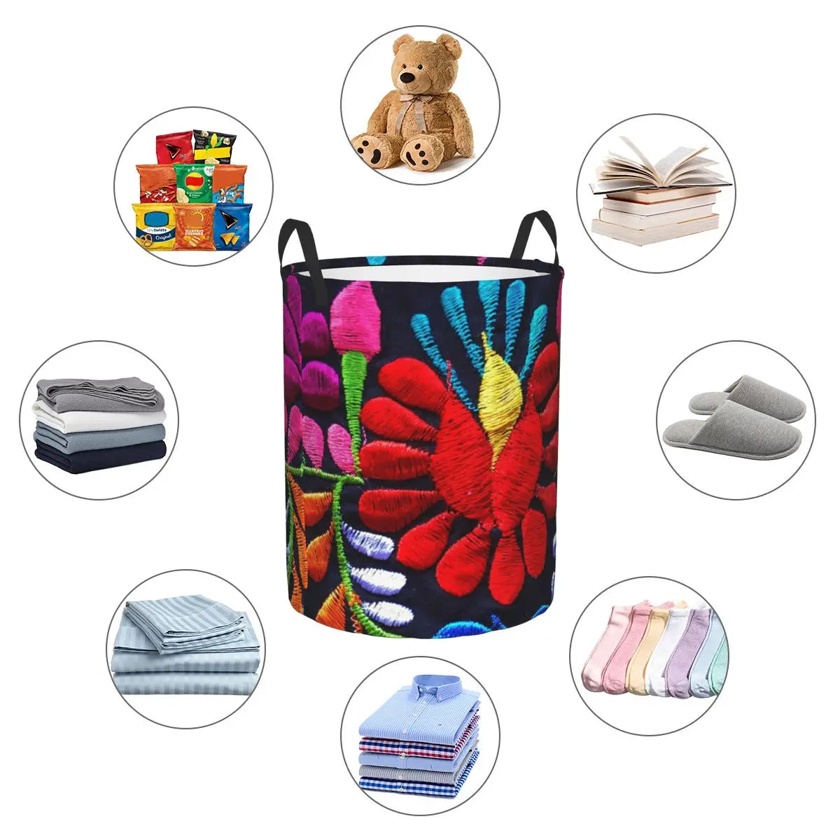 Floral Fordable functional Laundry Basket