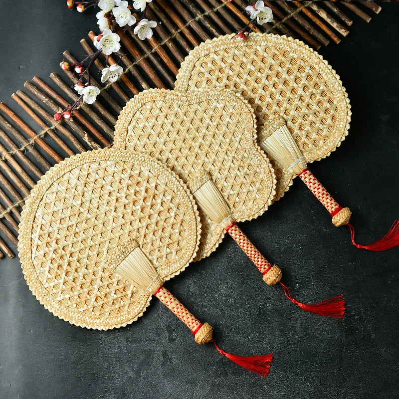 Hand-Woven Straw Hand Fan