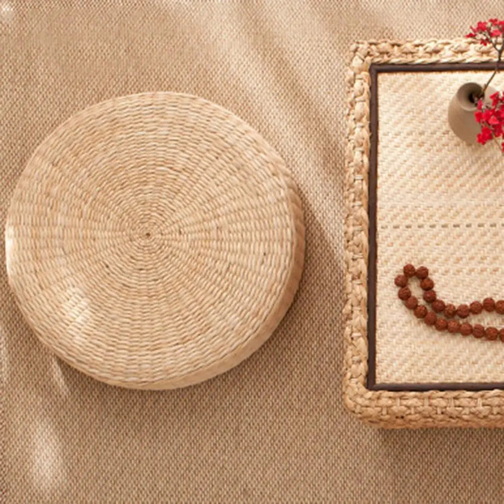 Breathable Round Straw Tatami Cushion