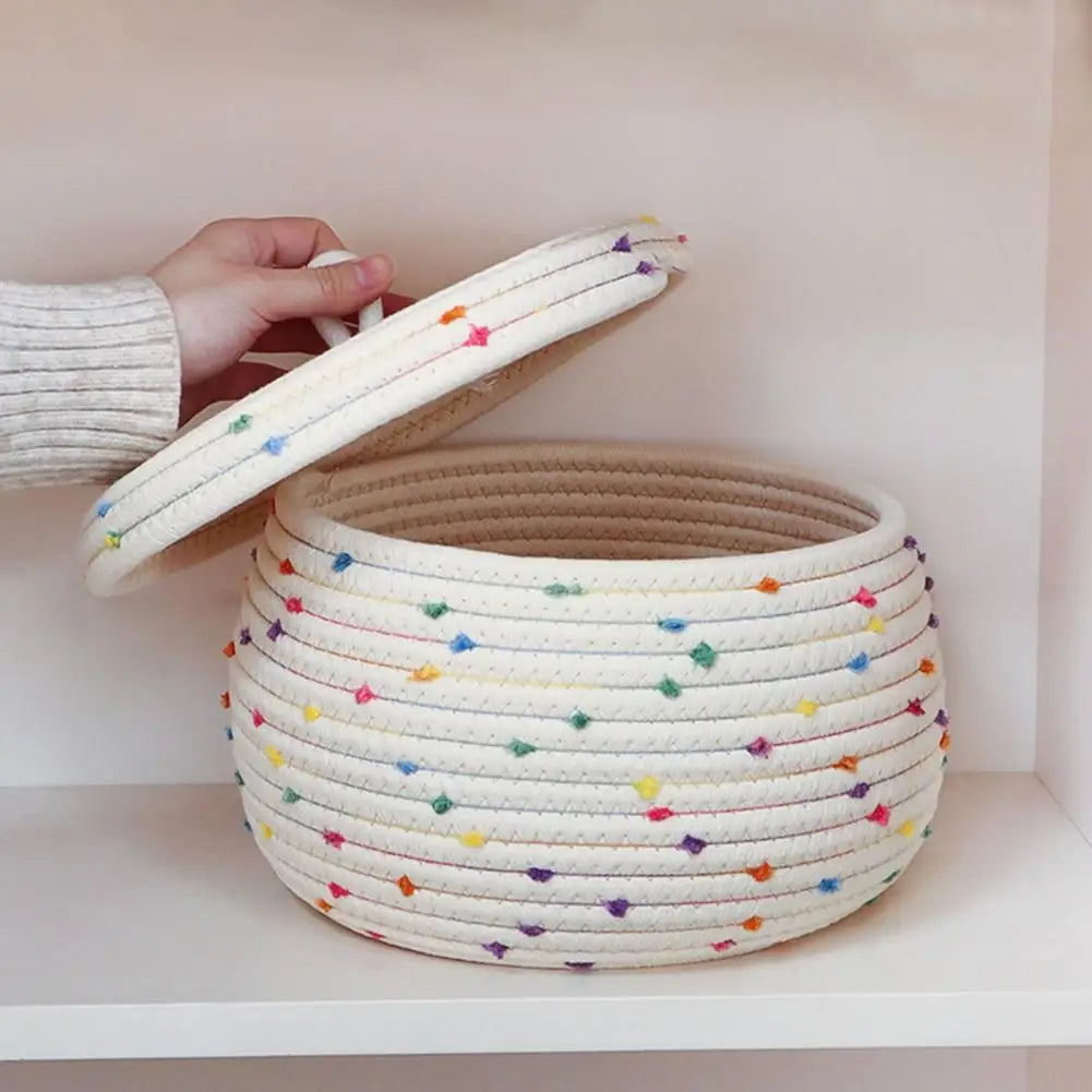 Woven Cotton Rope Handmade Storage Basket