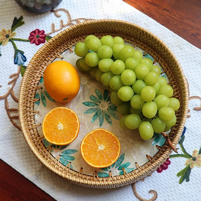 Handmade Colorful Shell Rattan Serving