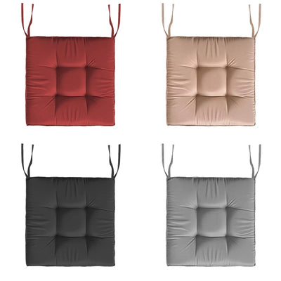 Square Solid Color Seat Cushion with Non-Slip Ties