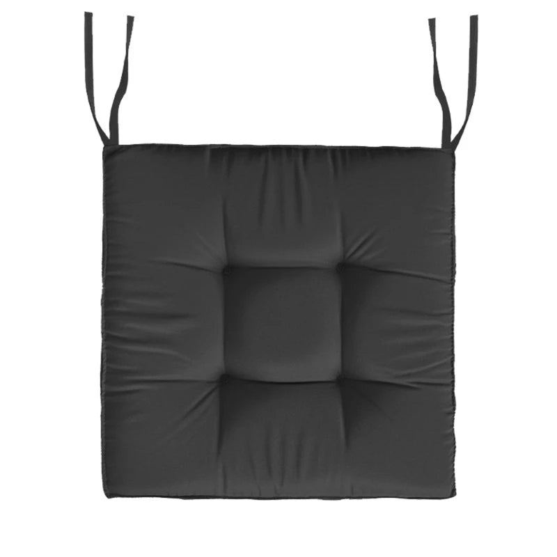 Square Solid Color Seat Cushion with Non-Slip Ties