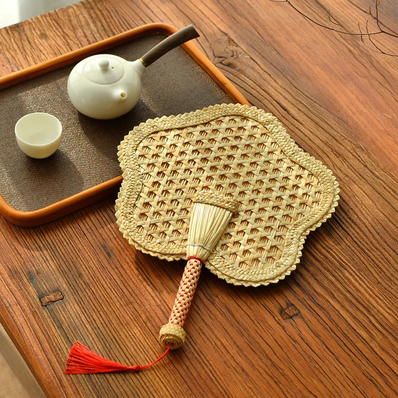 Hand-Woven Straw Hand Fan