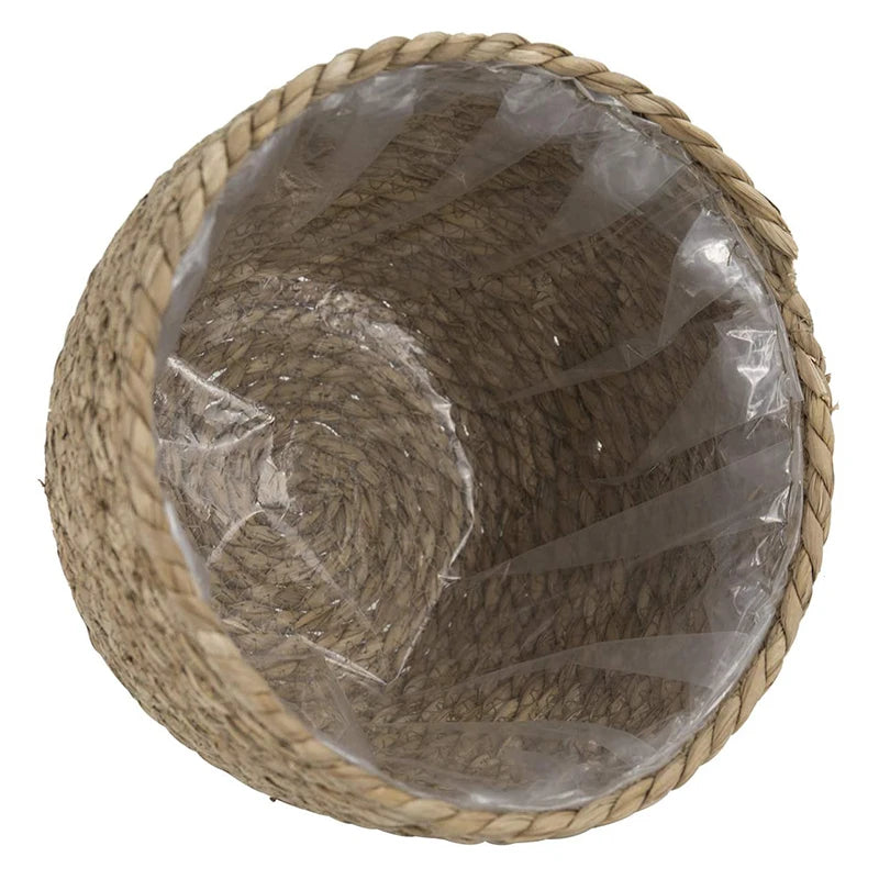 Panier de jardinière en paille tissé à la main pour plantes d'intérieur 