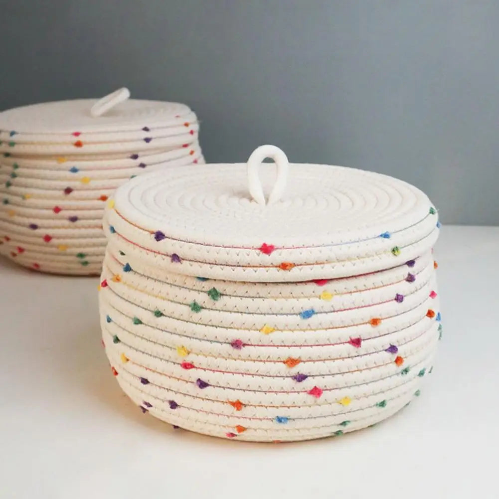 Woven Cotton Rope Handmade Storage Basket