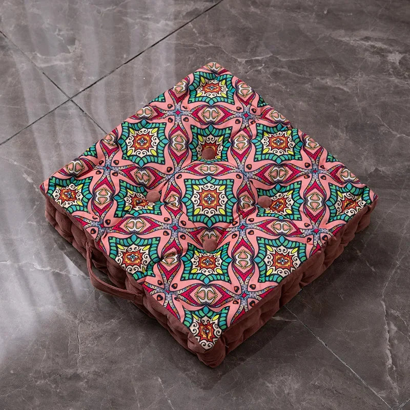 Mandala Velvet Square Floor Seat Cushion