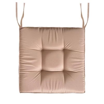 Square Solid Color Seat Cushion with Non-Slip Ties