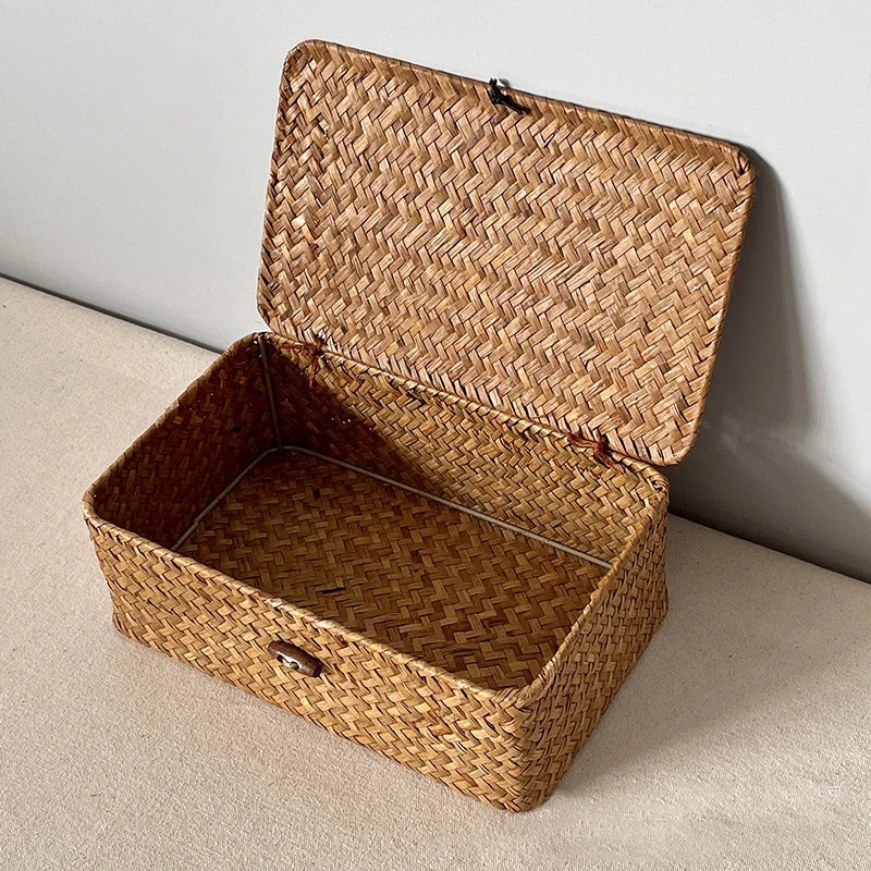 Coffret cadeau vintage tissé en bambou