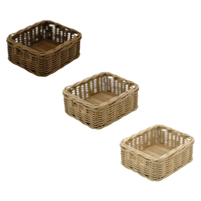 Scale Woven Life Scene Dollhouse Baskets