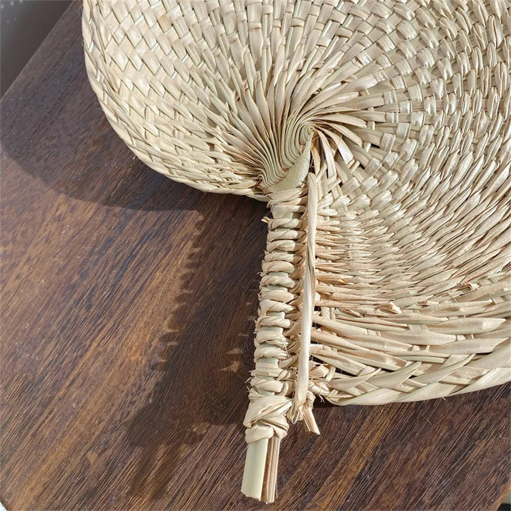 Natural Palm Leaf Rattan Hand Fan