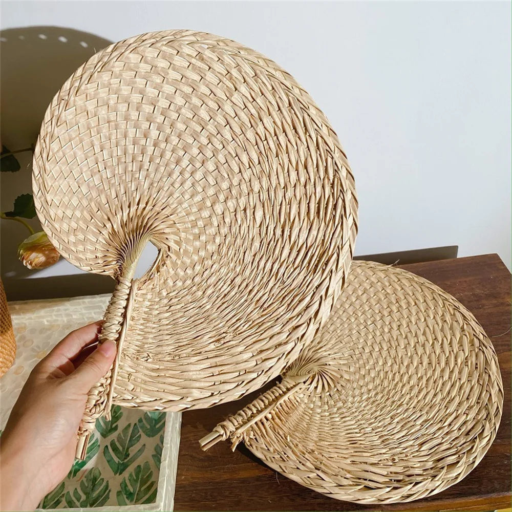 Natural Palm Leaf Rattan Hand Fan