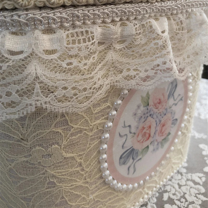 Retro Handmade Korean Lace Storage Box With Lid