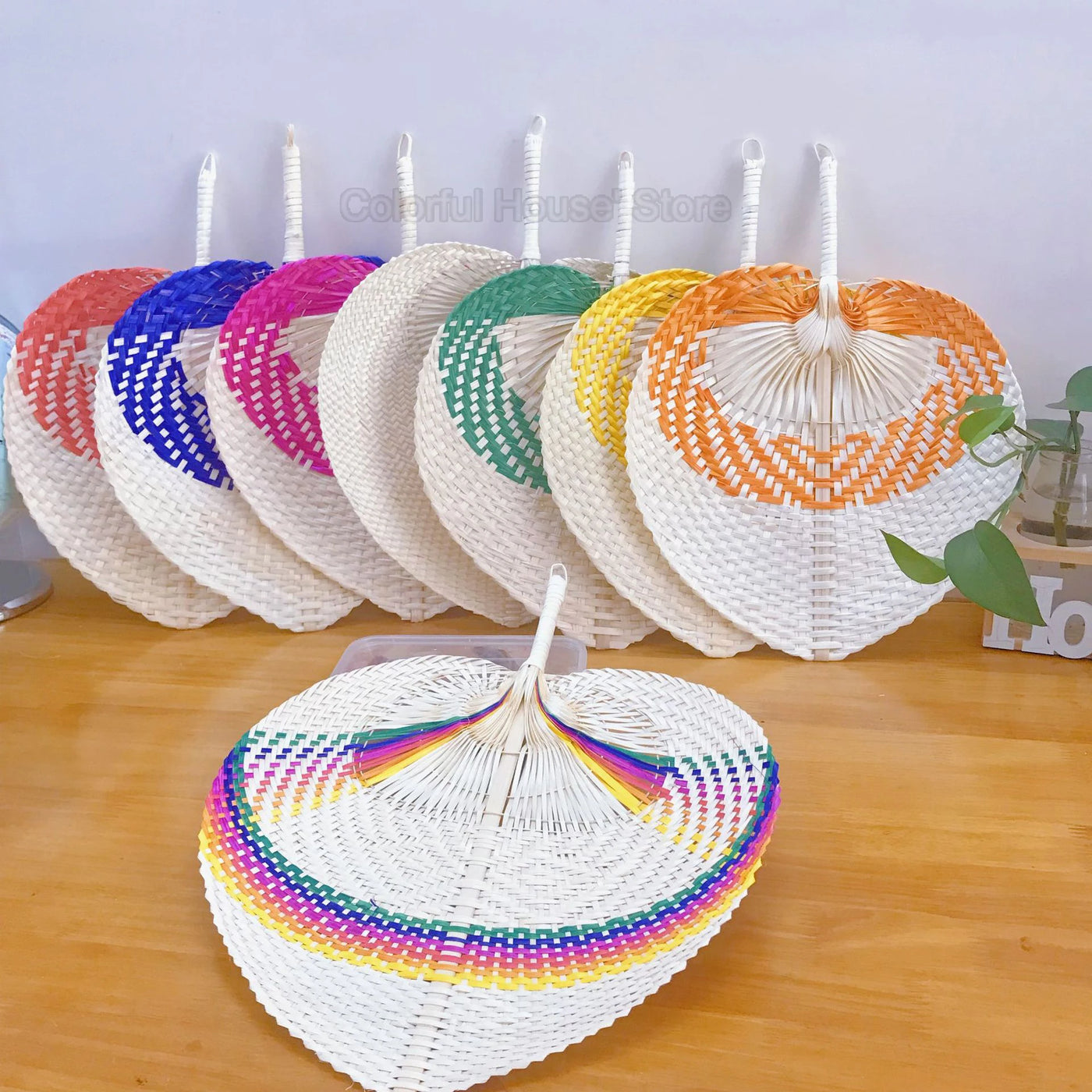 Handmade Straw Bamboo Woven Fans- Perfect for Summer