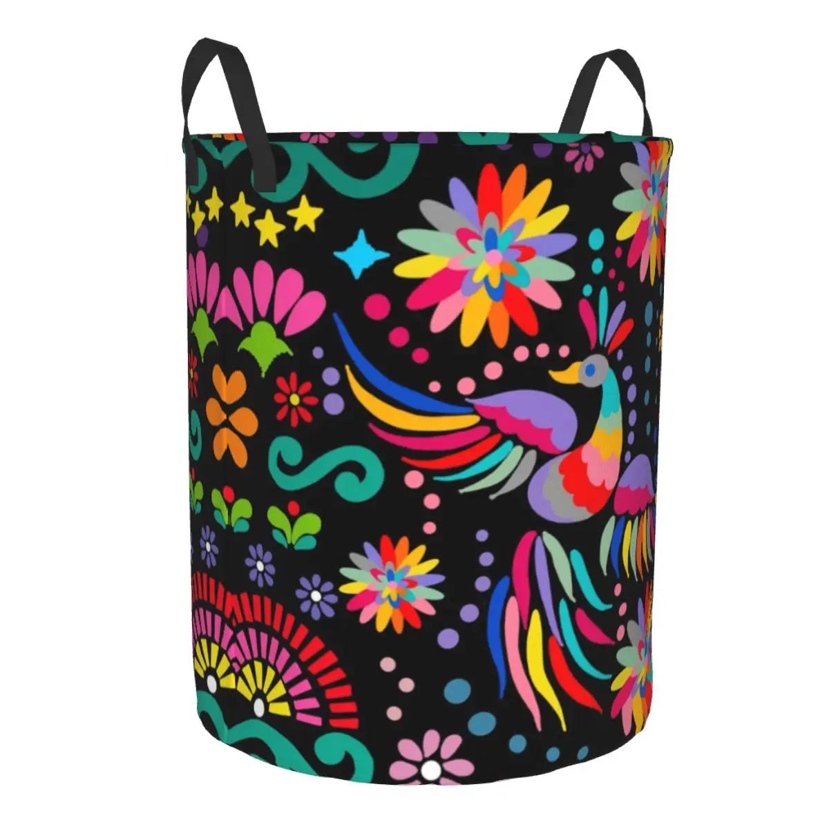 Mexican Floral Foldable Laundry Basket