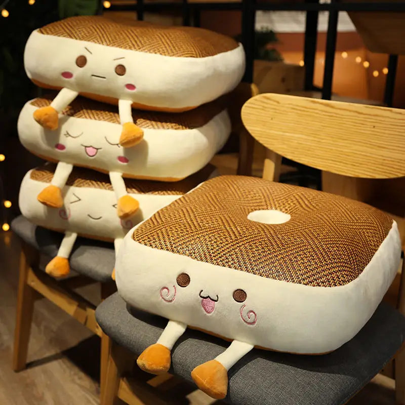 Comfortable Cartoon Rattan Seat Floor Cushion Pillow