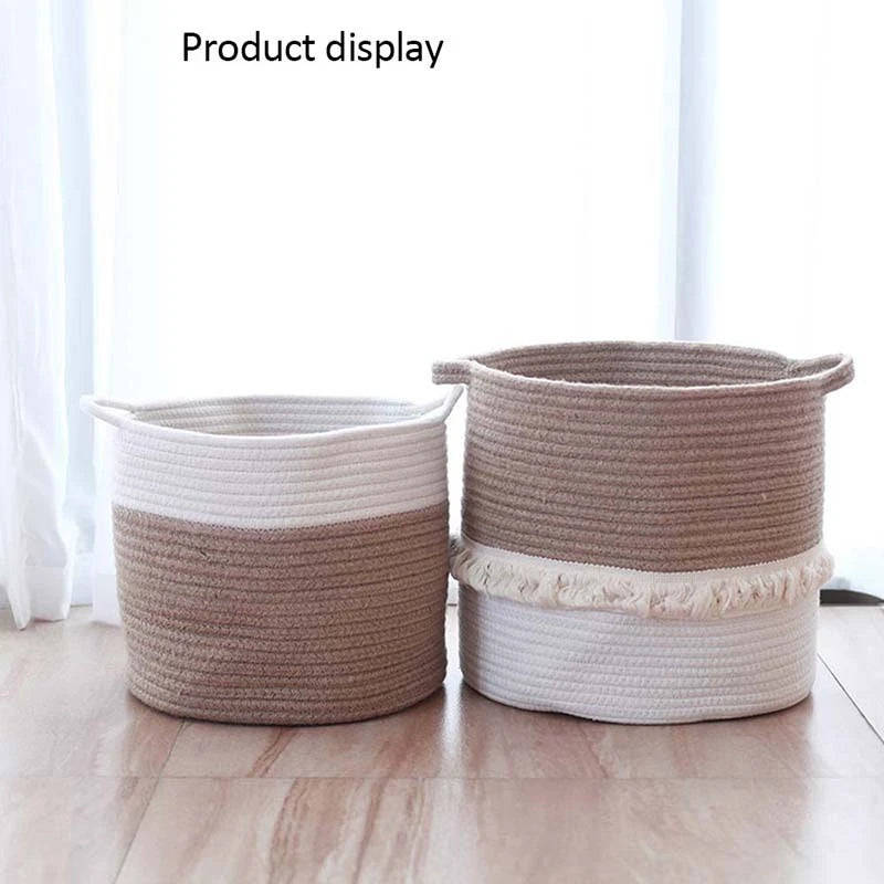 Cotton Woven Household Storage Basket Box