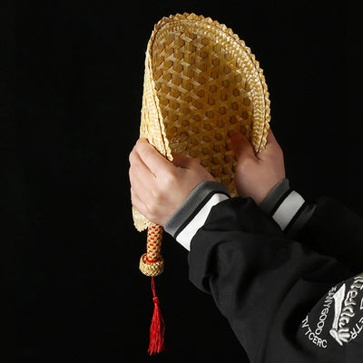 Hand-Woven Straw Hand Fan