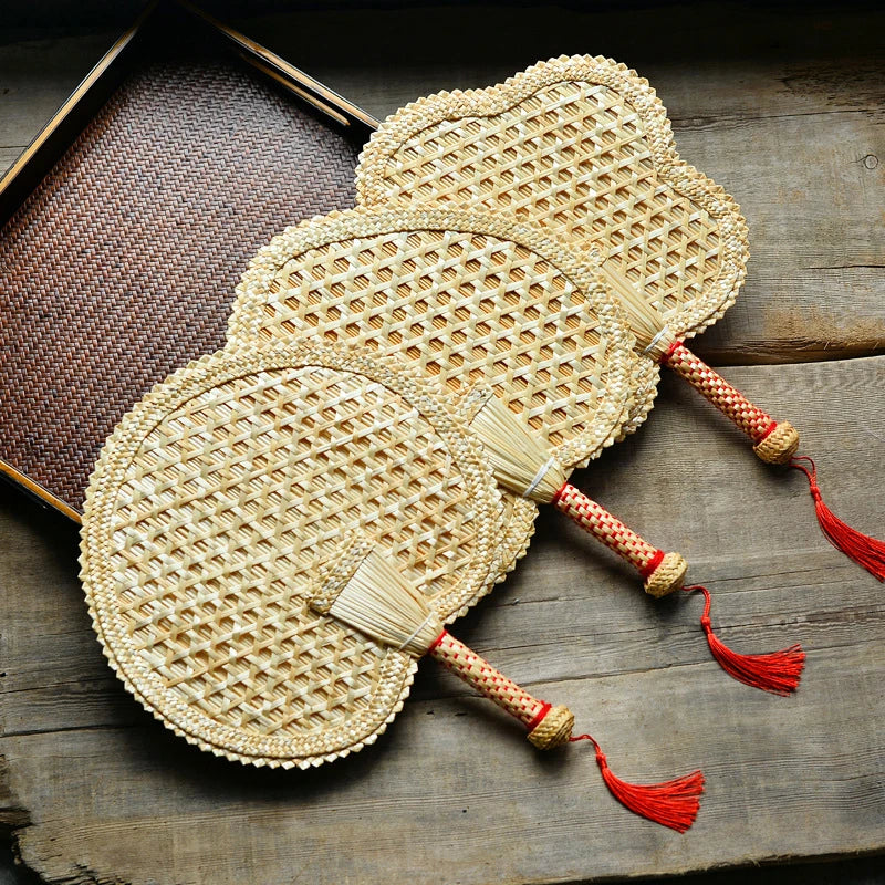 Hand-Woven Straw Hand Fan