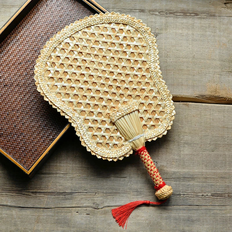 Hand-Woven Straw Hand Fan